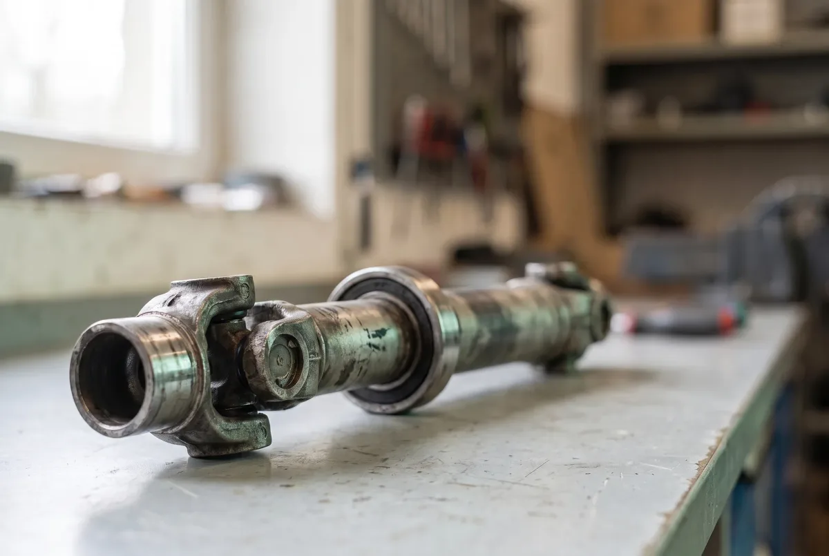 KI-generiertes Symbolbild: Gebrauchtes Kardanwelle vom Autoverwerter, geprüft und einbaufertig