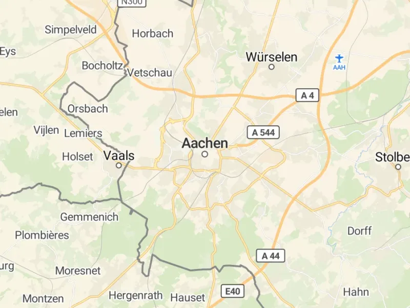 Karte des Einzugsgebiets, Autoverwertung Aachen