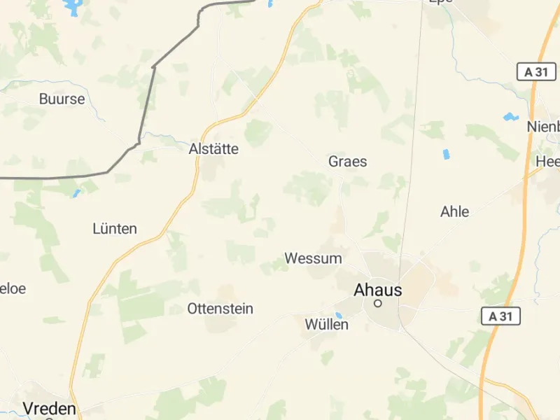 Karte des Einzugsgebiets, Autoverwertung Ahaus