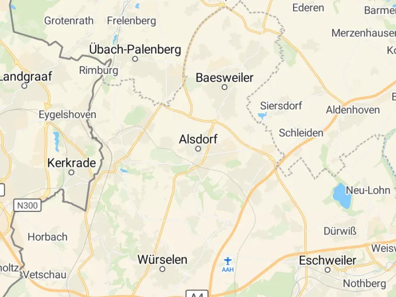 Karte des Einzugsgebiets, Autoverwertung Alsdorf