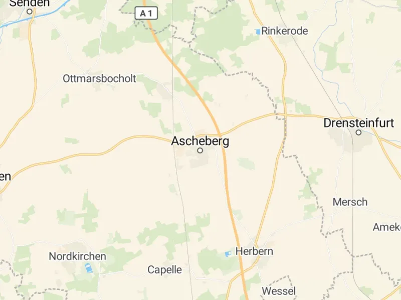Karte des Einzugsgebiets, Autoverwertung Ascheberg