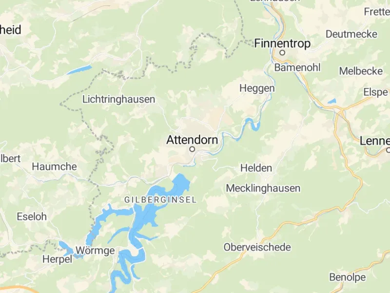 Karte des Einzugsgebiets, Autoverwertung Attendorn
