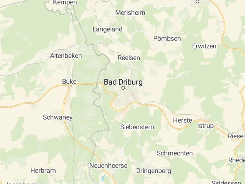 Karte des Einzugsgebiets, Autoverwertung Bad Driburg