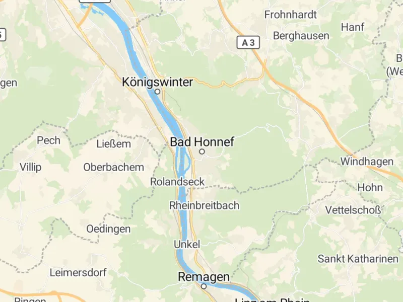 Karte des Einzugsgebiets, Autoverwertung Bad Honnef