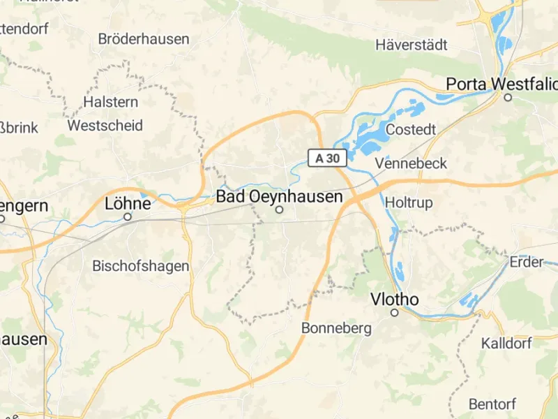 Karte des Einzugsgebiets, Autoverwertung Bad Oeynhausen