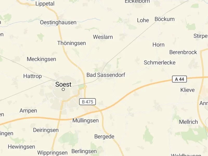Karte des Einzugsgebiets, Autoverwertung Bad Sassendorf