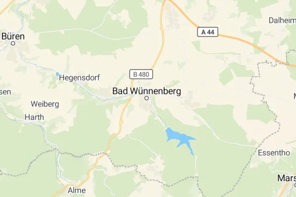 Karte von Bad Wünnenberg