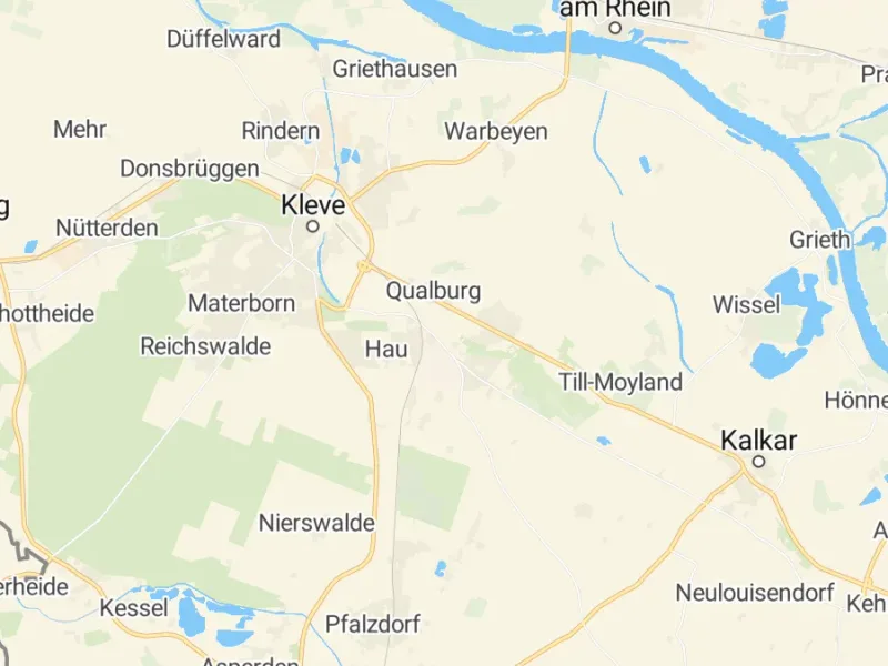 Karte des Einzugsgebiets, Autoverwertung Bedburg-Hau