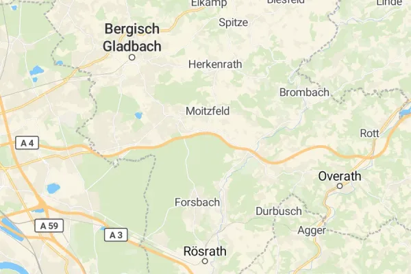 Karte von Bergisch Gladbach