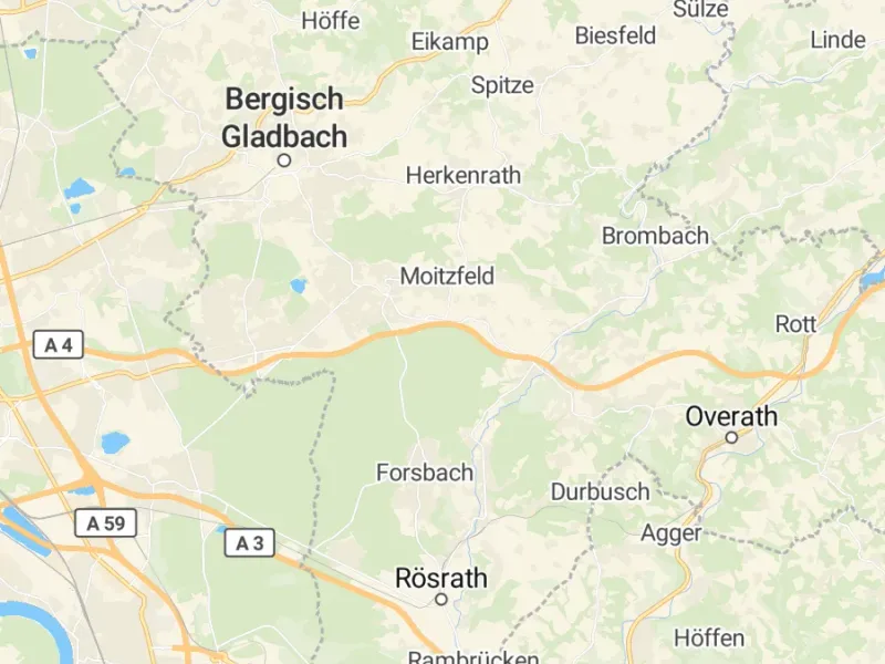 Karte des Einzugsgebiets, Autoverwertung Bergisch Gladbach