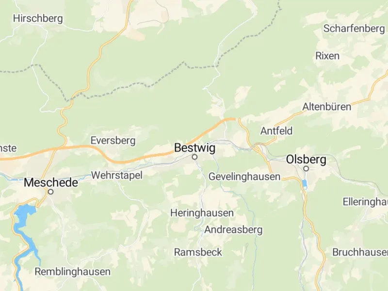 Karte des Einzugsgebiets, Autoverwertung Bestwig