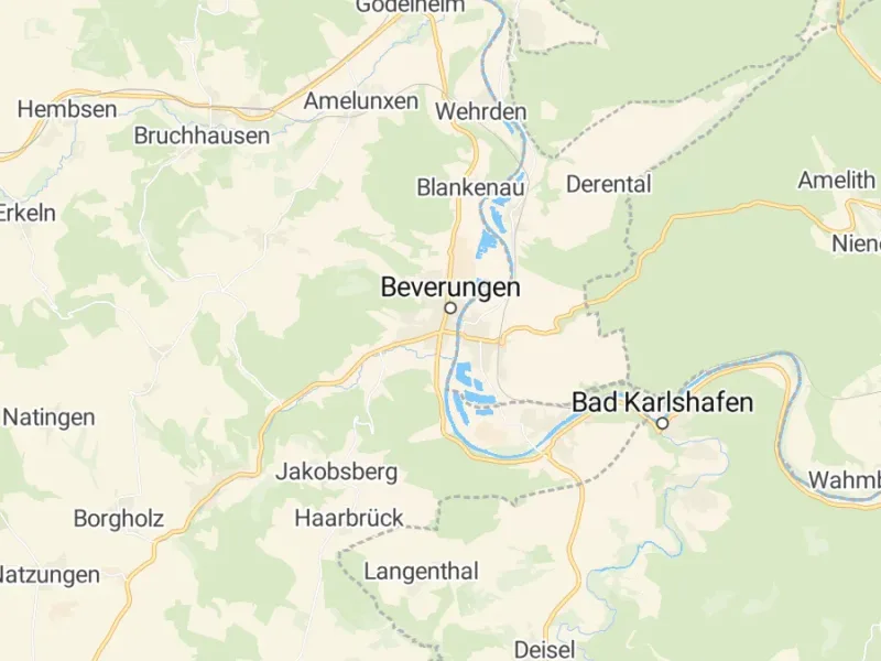 Karte des Einzugsgebiets, Autoverwertung Beverungen