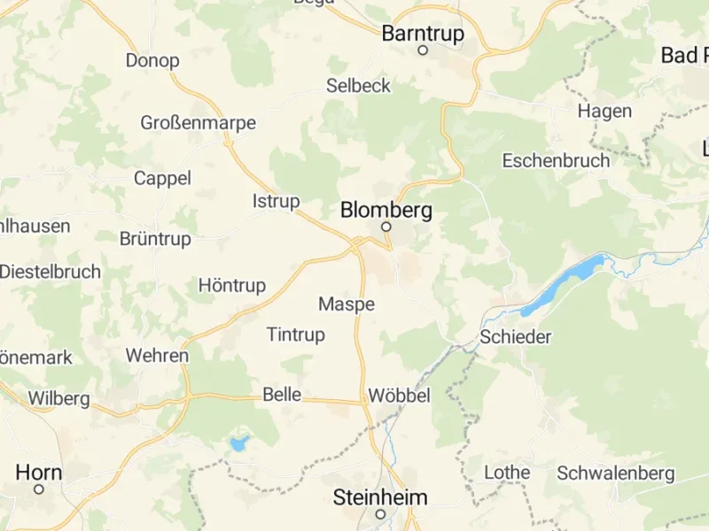 Karte des Einzugsgebiets, Autoverwertung Blomberg