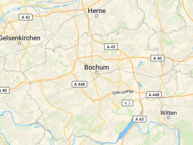 Karte des Einzugsgebiets, Autoverwertung Bochum