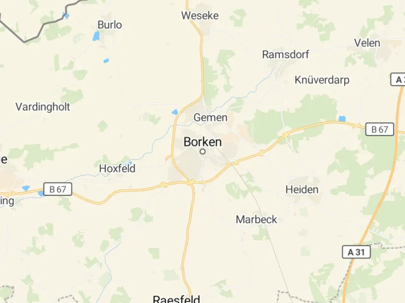 Karte des Einzugsgebiets, Autoverwertung Borken