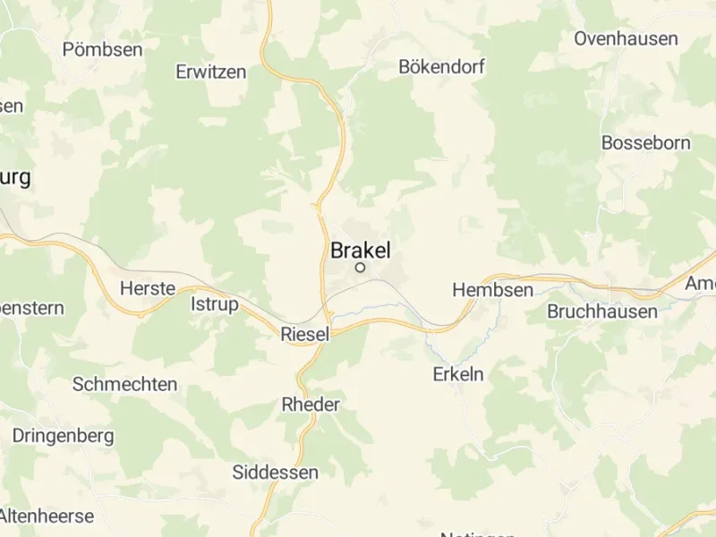Karte des Einzugsgebiets, Autoverwertung Brakel