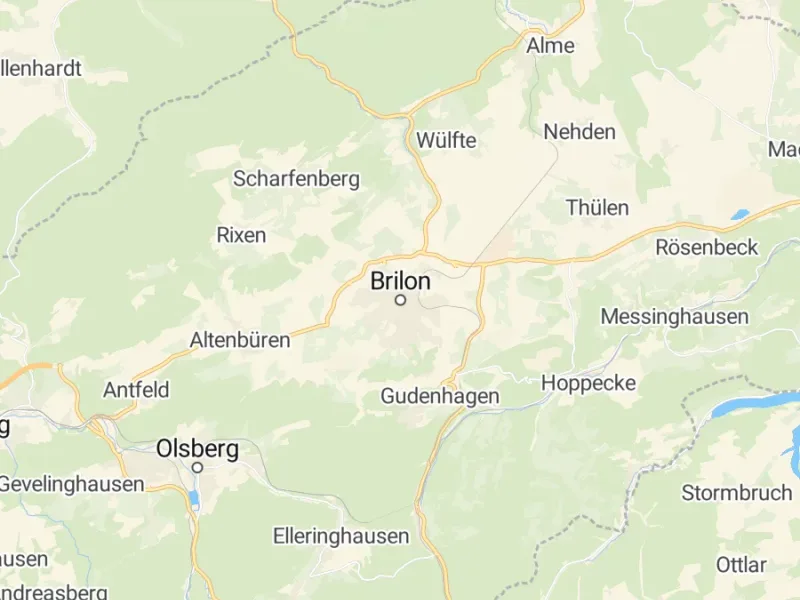 Karte des Einzugsgebiets, Autoverwertung Brilon
