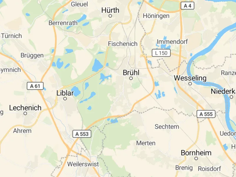 Karte des Einzugsgebiets, Autoverwertung Brühl