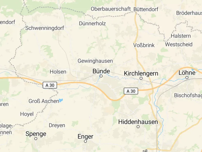 Karte des Einzugsgebiets, Autoverwertung Bünde