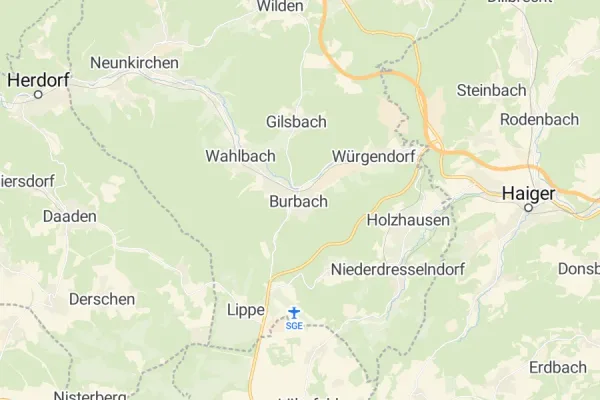 Karte von Burbach