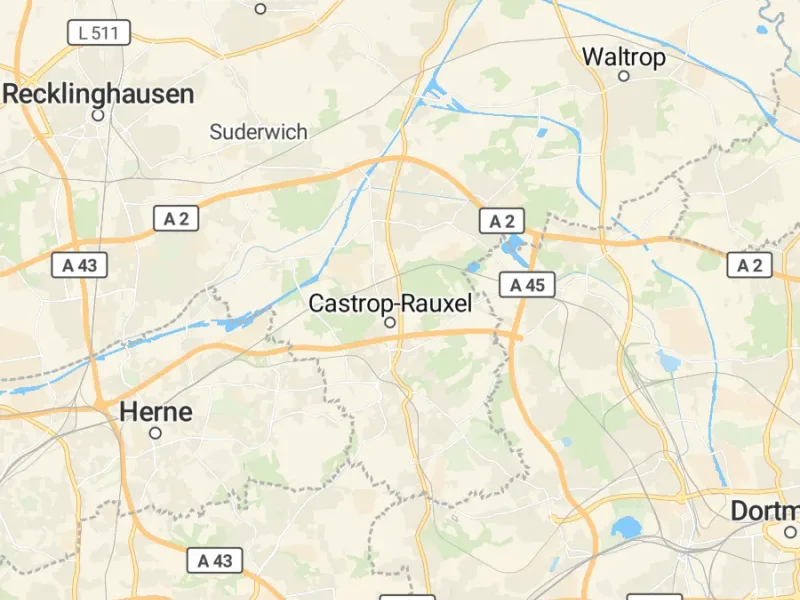 Karte des Einzugsgebiets, Autoverwertung Castrop-Rauxel