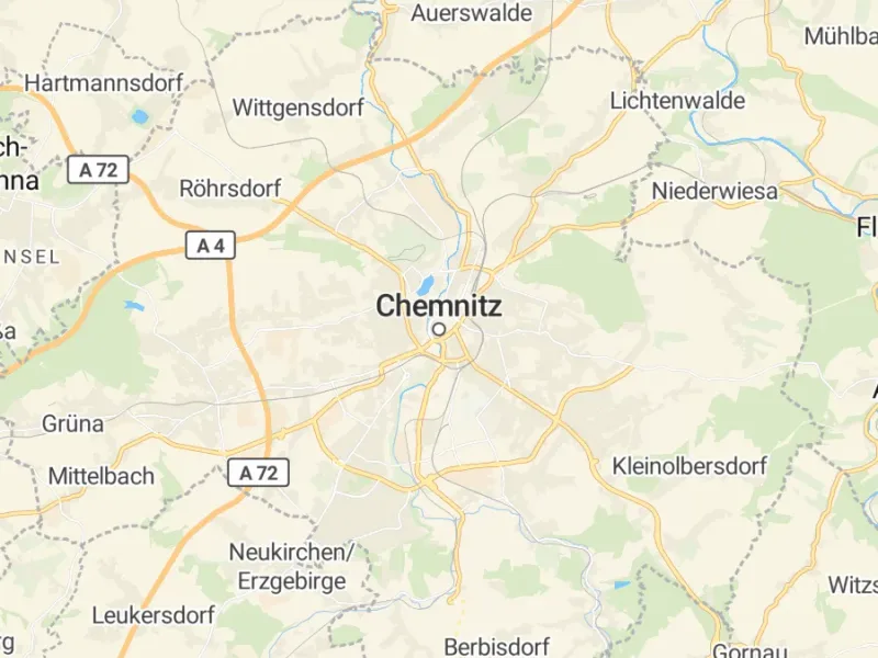 Karte des Einzugsgebiets, Autoverwertung Chemnitz