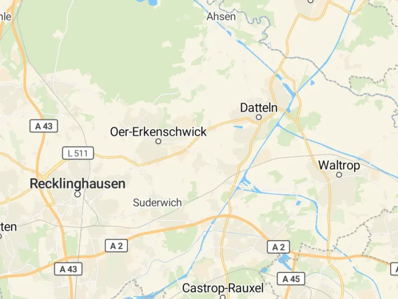 Karte des Einzugsgebiets, Autoverwertung Datteln