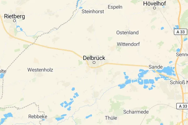 Karte von Delbrück
