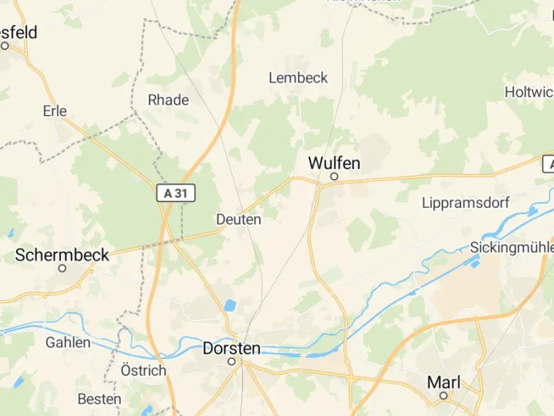 Karte des Einzugsgebiets, Autoverwertung Dorsten