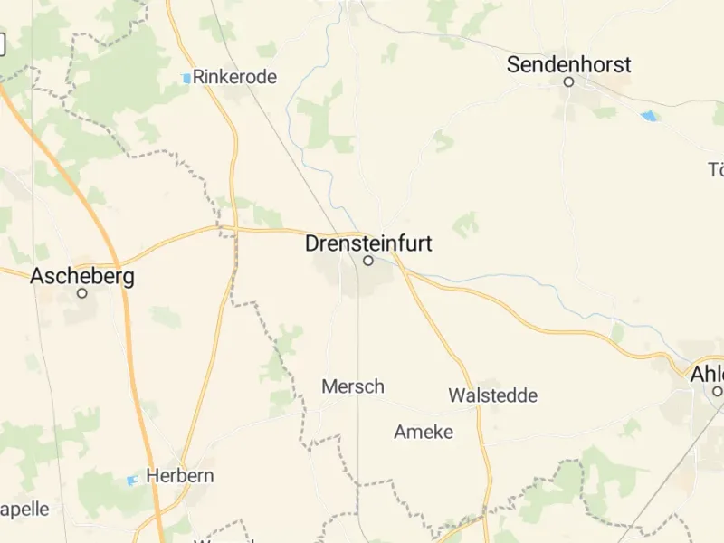 Karte des Einzugsgebiets, Autoverwertung Drensteinfurt