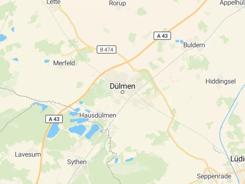Karte des Einzugsgebiets, Autoverwertung Dülmen
