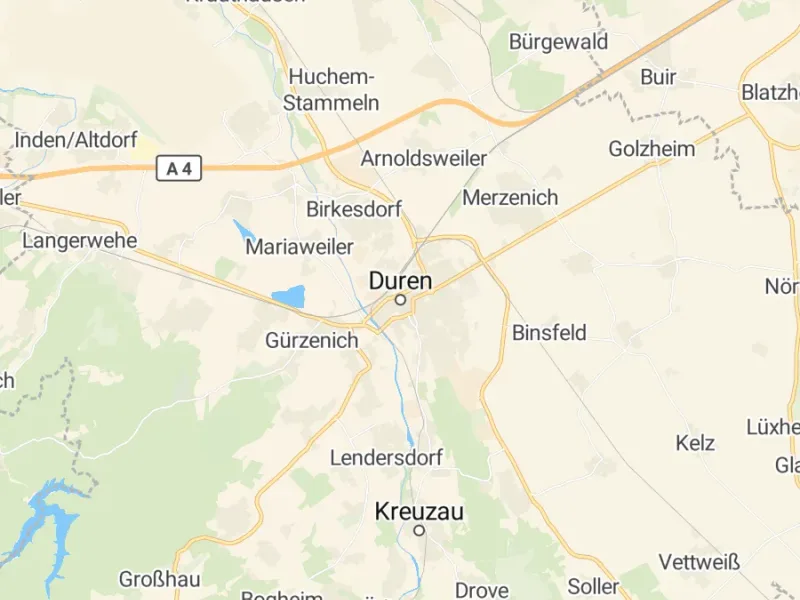 Karte des Einzugsgebiets, Autoverwertung Düren