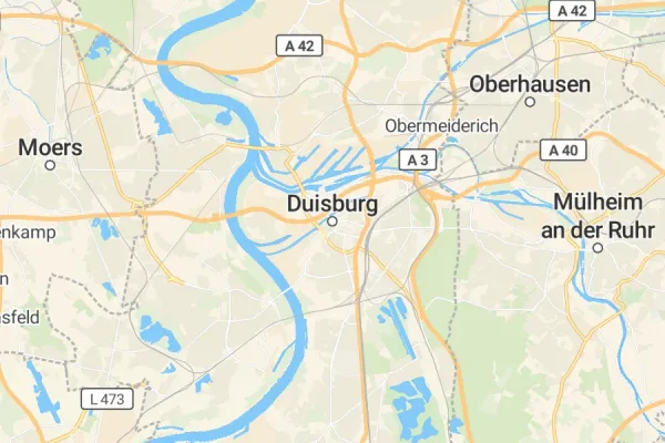 Karte von Duisburg