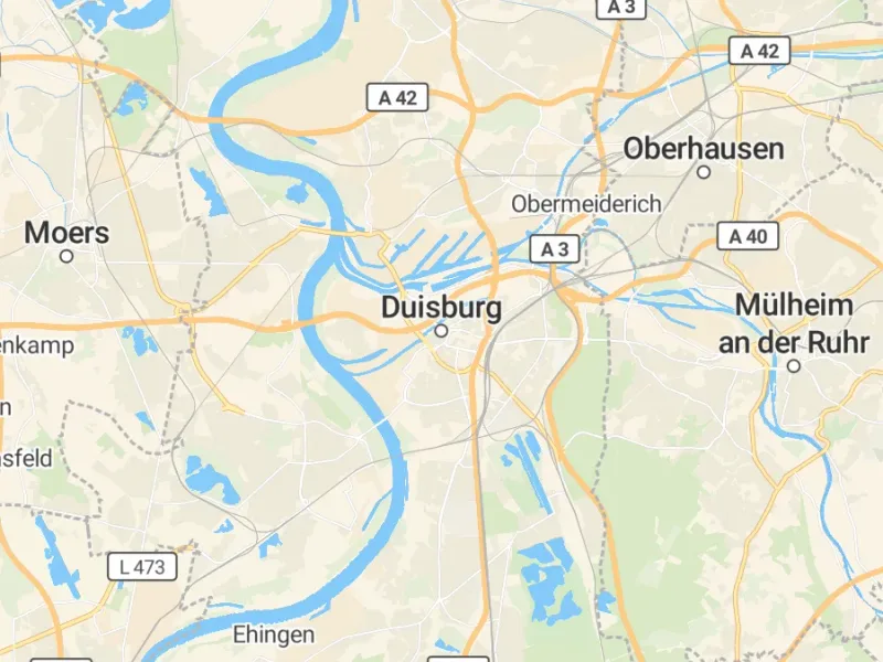Karte des Einzugsgebiets, Autoverwertung Duisburg