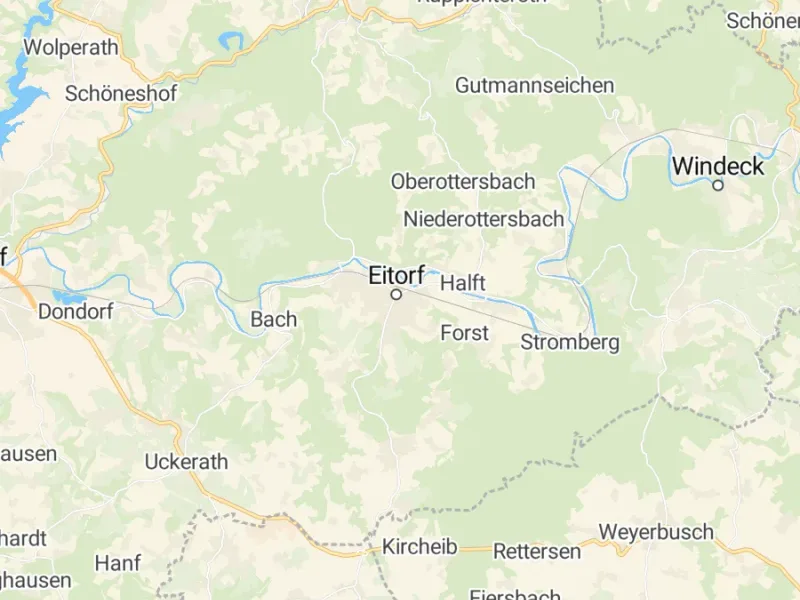 Karte des Einzugsgebiets, Autoverwertung Eitorf