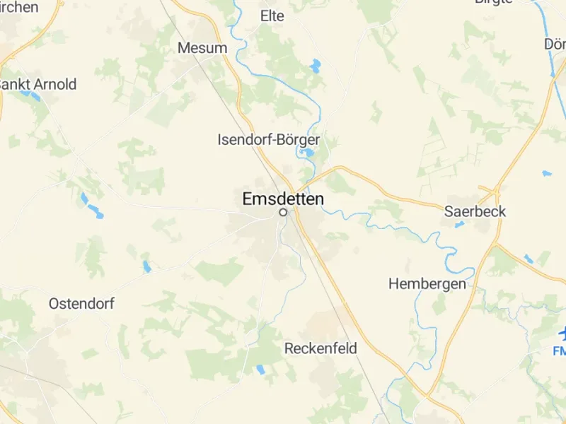 Karte des Einzugsgebiets, Autoverwertung Emsdetten