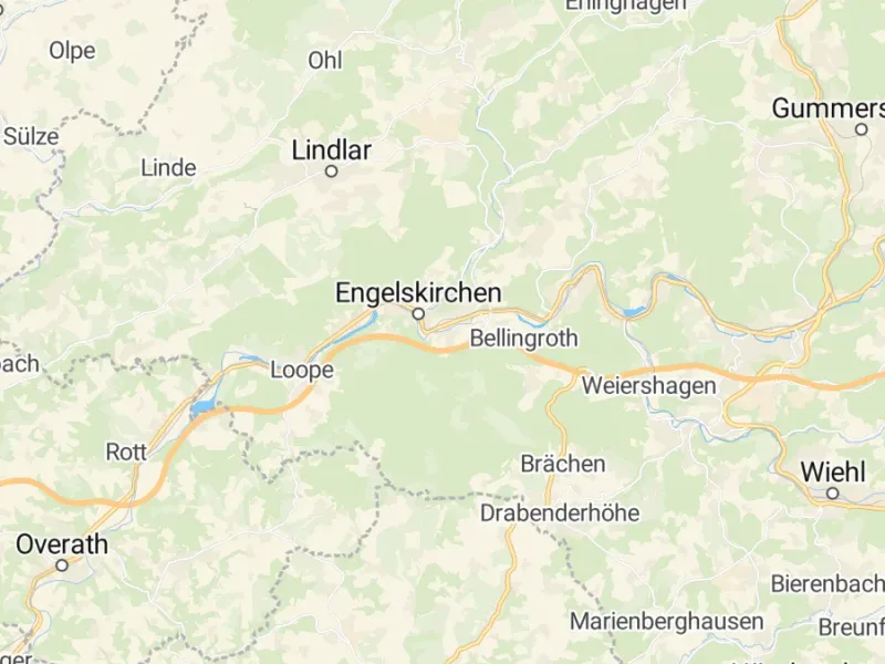 Karte des Einzugsgebiets, Autoverwertung Engelskirchen