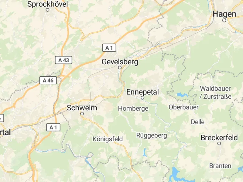 Karte des Einzugsgebiets, Autoverwertung Ennepetal