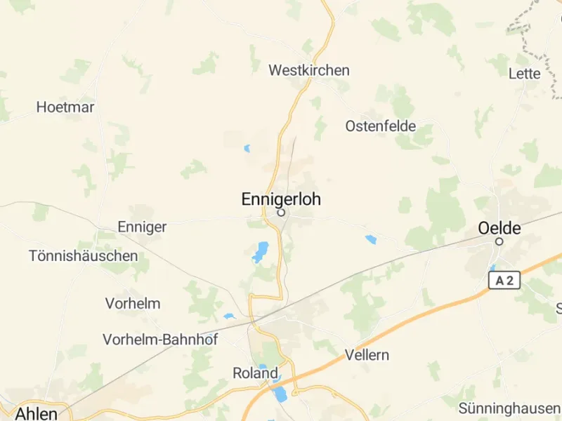 Karte des Einzugsgebiets, Autoverwertung Ennigerloh