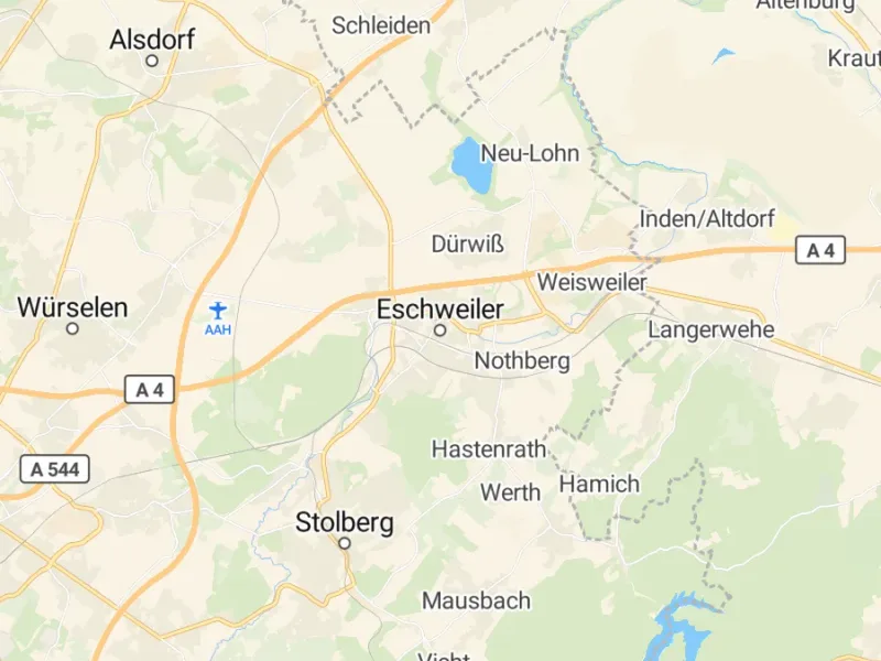 Karte des Einzugsgebiets, Autoverwertung Eschweiler