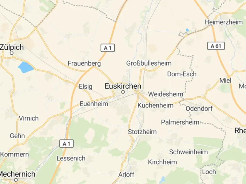 Karte des Einzugsgebiets, Autoverwertung Euskirchen
