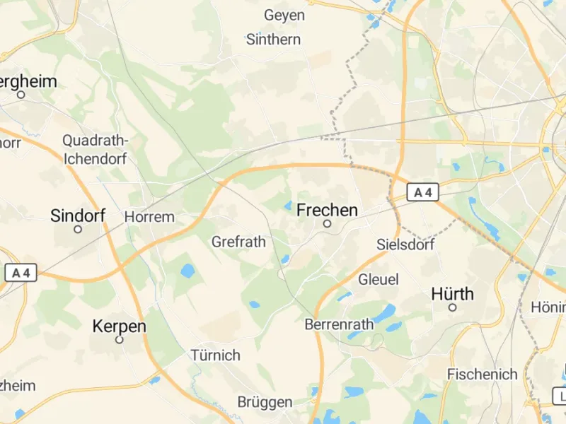 Karte des Einzugsgebiets, Autoverwertung Frechen