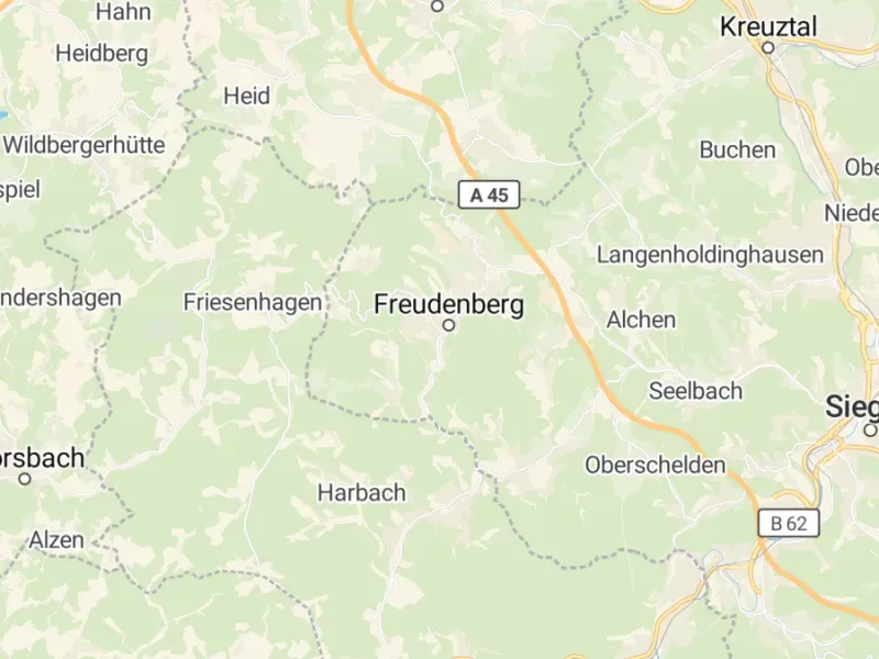 Karte des Einzugsgebiets, Autoverwertung Freudenberg