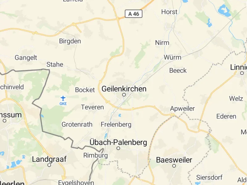 Karte des Einzugsgebiets, Autoverwertung Geilenkirchen