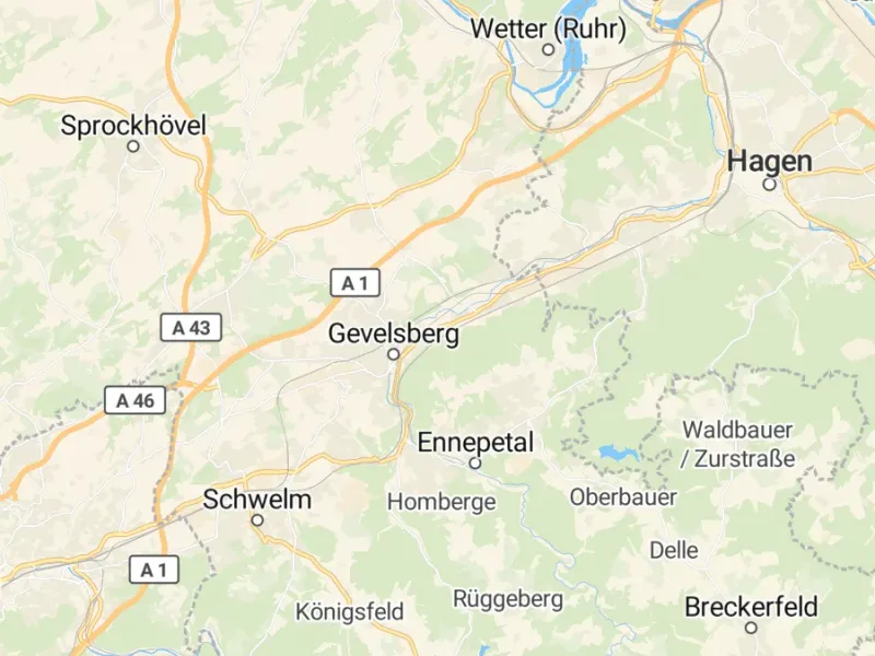 Karte des Einzugsgebiets, Autoverwertung Gevelsberg