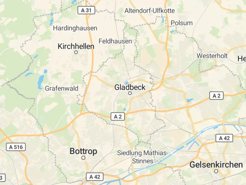 Karte des Einzugsgebiets, Autoverwertung Gladbeck