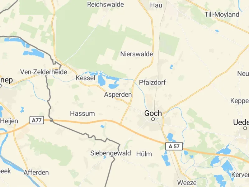 Karte des Einzugsgebiets, Autoverwertung Goch