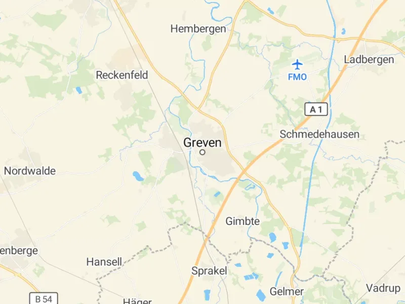 Karte des Einzugsgebiets, Autoverwertung Greven