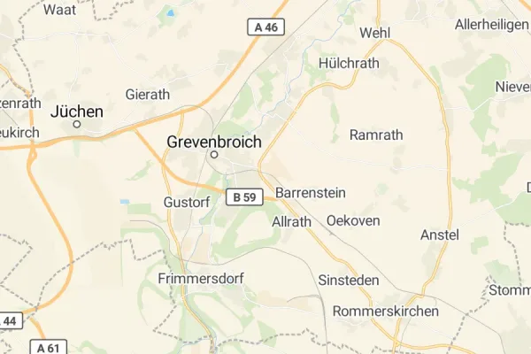 Karte von Grevenbroich