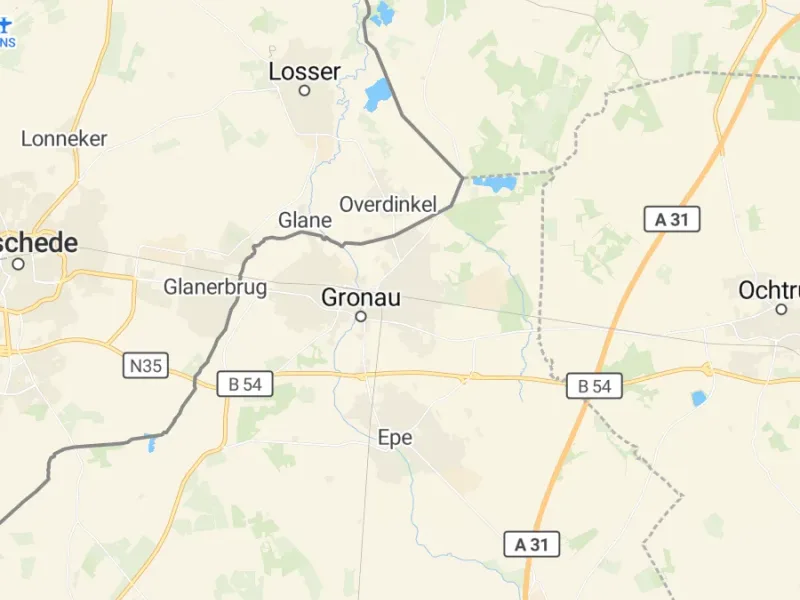 Karte des Einzugsgebiets, Autoverwertung Gronau
